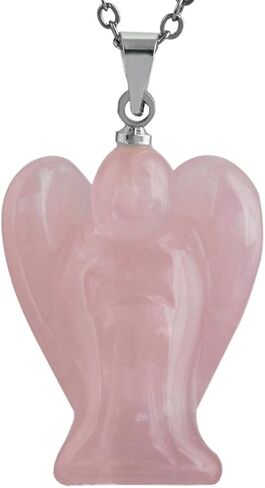 TUMBEELLUWA Guardian Angel Handmade Carved Healing Stone Crystal Pendant with Free Metal Alloy Chain in Saudi Arabia