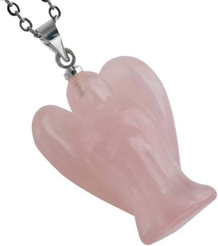 TUMBEELLUWA Guardian Angel Handmade Carved Healing Stone Crystal Pendant with Free Metal Alloy Chain in Saudi Arabia