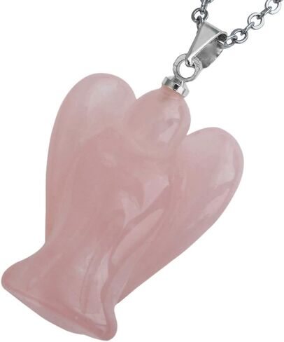 TUMBEELLUWA Guardian Angel Handmade Carved Healing Stone Crystal Pendant with Free Metal Alloy Chain in Saudi Arabia