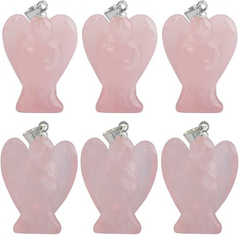 TUMBEELLUWA Guardian Angel Handmade Carved Healing Stone Crystal Pendant with Free Metal Alloy Chain in Saudi Arabia