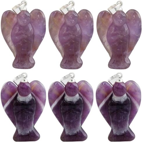 TUMBEELLUWA Guardian Angel Handmade Carved Healing Stone Crystal Pendant with Free Metal Alloy Chain in Kuwait