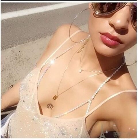 Aimimier Rhinestone Body Chain Bra Summer Beach Bikini Waist Chain Chest Belly Chain Crystal Sexy Body Jewelry for Women and Girls in Saudi Arabia