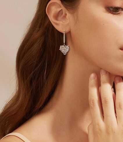 RGEMCY Butterfly Birthstone Earrings for Women 925 Sterling silver Heart Cubic Zirconia Dangle Drop Earrings Women's Jewelry Birthday Graduation Christmas Gifts in Saudi Arabia