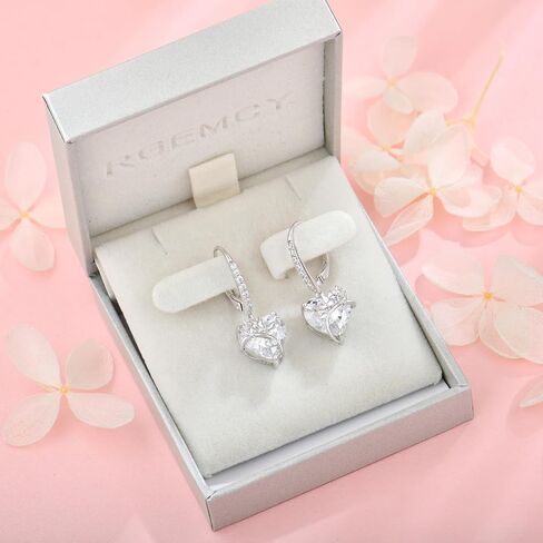 RGEMCY Butterfly Birthstone Earrings for Women 925 Sterling silver Heart Cubic Zirconia Dangle Drop Earrings Women's Jewelry Birthday Graduation Christmas Gifts in Saudi Arabia