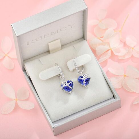 RGEMCY Butterfly Birthstone Earrings for Women 925 Sterling silver Heart Cubic Zirconia Dangle Drop Earrings Women's Jewelry Birthday Graduation Christmas Gifts in Saudi Arabia