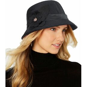 Womens 1920s Linen Cloche-Hat Bucket-Hat Derby-Church-Hat Gatsby-Hat with Flower Bow in Saudi Arabia