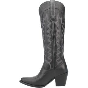 Dingo Womens High Cotton Embroidery Snip Toe Casual Boots Knee High Mid Heel 2-3" in Saudi Arabia
