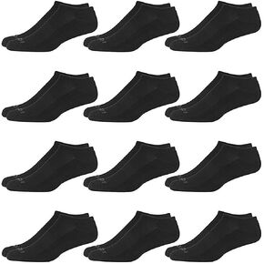AND 1 Men's Athletic Arch Compression Cushion Comfort No Show Socks (12 Pack), Size Shoe Size: 6-12.5, Solid Black in Kuwait