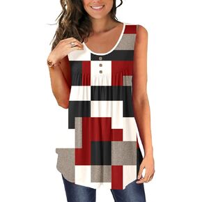 BeadChica Plus Size 4th of July Tank Tops for Women American Flag Patriotic Sleeveless Casual Shirts Summer Tunic Tops in Saudi Arabia