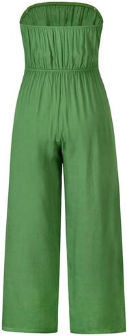 utcoco Women's Summer Sexy Jumpsuit Strapless Off Shoulder Tie Waist Wide Leg Pants Rompers in Saudi Arabia