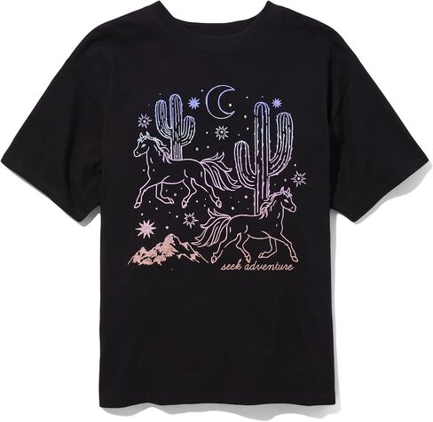 Sugar & Jade Girls' Teen Short Sleeve Oversized Graphic T-Shirt in Kuwait