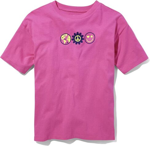 Sugar & Jade Girls' Teen Short Sleeve Oversized Graphic T-Shirt in Kuwait