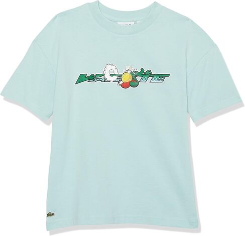 Lacoste Girls' Kid's Short Sleeve Relaxed Fit Graphic Children's Tee Shirt in Saudi Arabia