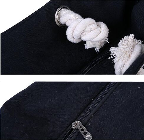 حقيبة شاطئ كبيرة من AIYoo مع جيب داخلي بسحاب ومقبض حبل، حقيبة حمل قماشية للسفر والتسوق والشاطئ وحقيبة كتف نسائية in Kuwait