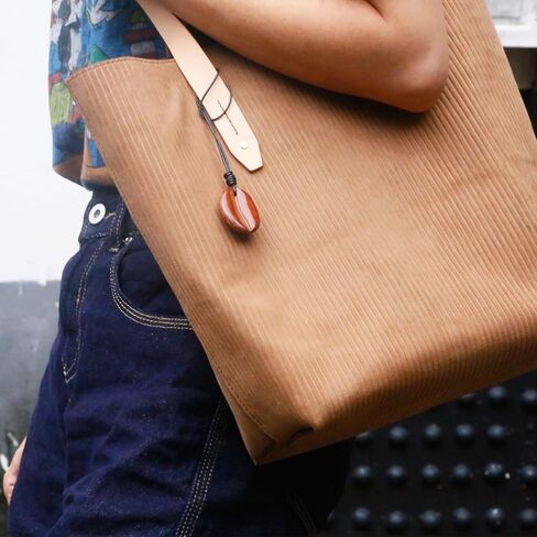 RRBMMH Handmade Leather Keychain Coffee Bean Keychain Unique Handmade Coffee Bean Bag Pendant Bag Charm for Men, Women in Kuwait