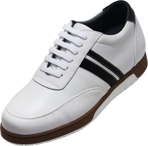 CALTO Men's Invisible Height Increasing Elevator Shoes - Leather Lace-up Lightweight Clasic Casual Sneakers - 2.8 Inches Taller in Saudi Arabia