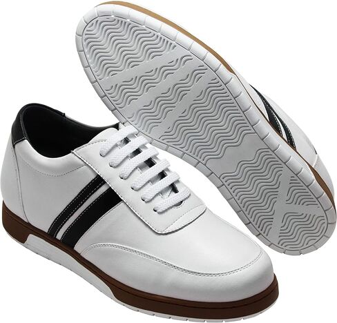 CALTO Men's Invisible Height Increasing Elevator Shoes - Leather Lace-up Lightweight Clasic Casual Sneakers - 2.8 Inches Taller in Saudi Arabia