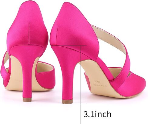 JENN ARDOR Womens Mid Heels D'Orsay Kitten Pumps Dressy Heels for Women Evening Stilettos Closed Pointed Toe Wedding Bride Party Shoes in Saudi Arabia