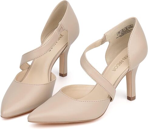 JENN ARDOR Womens Mid Heels D'Orsay Kitten Pumps Dressy Heels for Women Evening Stilettos Closed Pointed Toe Wedding Bride Party Shoes in Saudi Arabia