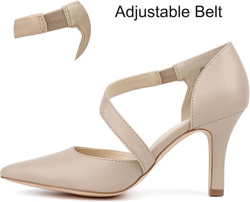 JENN ARDOR Womens Mid Heels D'Orsay Kitten Pumps Dressy Heels for Women Evening Stilettos Closed Pointed Toe Wedding Bride Party Shoes in Saudi Arabia