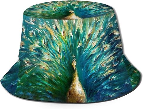 Peacock Bucket Hat Peacock Feather UV Sun Protction Hat Travel Beach Sun Cap for Men and Women Fisherman Hat in Saudi Arabia