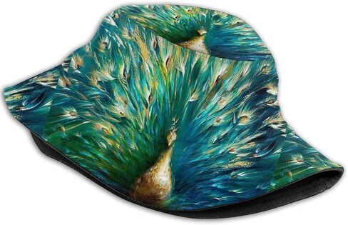 Peacock Bucket Hat Peacock Feather UV Sun Protction Hat Travel Beach Sun Cap for Men and Women Fisherman Hat in Saudi Arabia