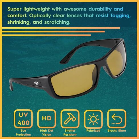Flying Fisherman Unisex-Adult Buchanan Sunglasses, Matte Black Frames/Yellow-Amber Lens, Medium in Saudi Arabia