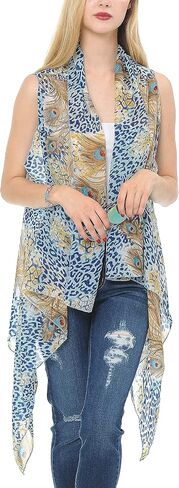 TravelNut Womens Summer Kimono Vest Long Sheer Sleeveless in Saudi Arabia
