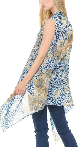 TravelNut Womens Summer Kimono Vest Long Sheer Sleeveless in Saudi Arabia