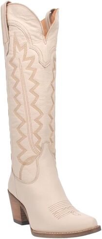 Dingo Womens High Cotton Embroidery Snip Toe Casual Boots Knee High Mid Heel 2-3" in Saudi Arabia