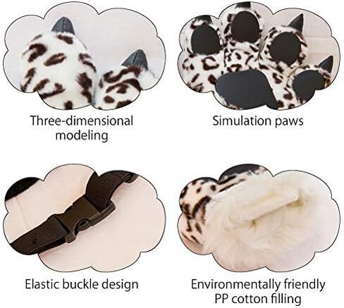 TINTON LIFE Fluffy Cosplay Costume Set Soft Plush Animals Ears Headband Tail Paws in Saudi Arabia