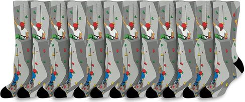 ThisWear Unisex Novelty Socks Rock Climbing Socks Hiking Related Gifts Rock Wall Climbing Novelty Crew Socks in Saudi Arabia