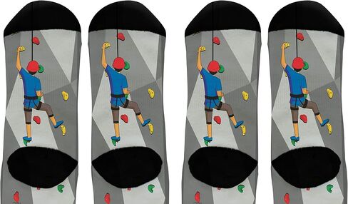 ThisWear Unisex Novelty Socks Rock Climbing Socks Hiking Related Gifts Rock Wall Climbing Novelty Crew Socks in Saudi Arabia