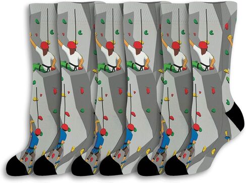 ThisWear Unisex Novelty Socks Rock Climbing Socks Hiking Related Gifts Rock Wall Climbing Novelty Crew Socks in Saudi Arabia