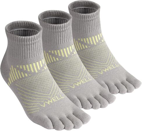 VWELL Toe Socks for Men and Women COOLMAX Five Finger Socks Athletic Running Socks Quarter Ankle Toe Socks (3Pairs) in Saudi Arabia