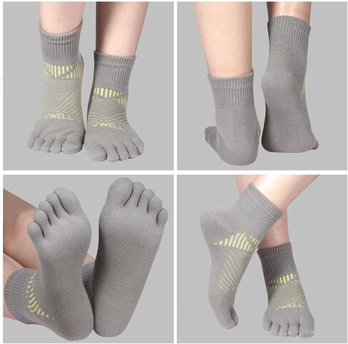 VWELL Toe Socks for Men and Women COOLMAX Five Finger Socks Athletic Running Socks Quarter Ankle Toe Socks (3Pairs) in Saudi Arabia