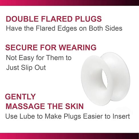 bodyjewellery White Silicone Double Flared Ear Plugs - Sold as a Pair in Saudi Arabia