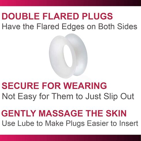 bodyjewellery White Silicone Double Flared Ear Plugs - Sold as a Pair in Saudi Arabia