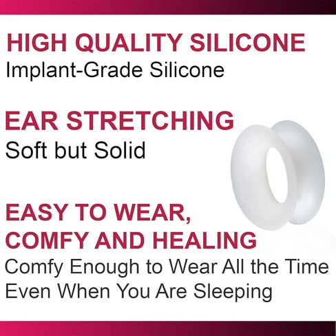 bodyjewellery White Silicone Double Flared Ear Plugs - Sold as a Pair in Saudi Arabia