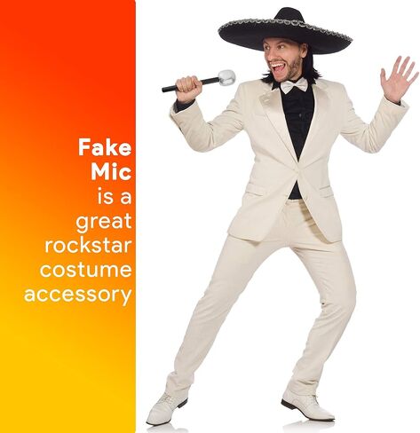 Skeleteen Stage Mic Costume Prop - Rock Star Toy Microphone Party Favor Decorative Props Costume Accessory - 1 Piece in Kuwait