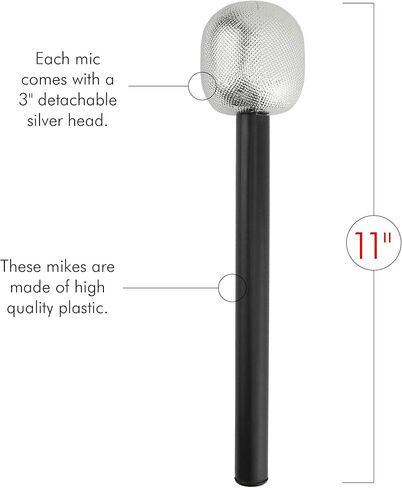 Skeleteen Stage Mic Costume Prop - Rock Star Toy Microphone Party Favor Decorative Props Costume Accessory - 1 Piece in Kuwait