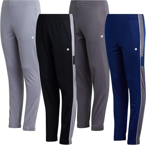 RBX Boys' Sweatpants - 4 Pack Active Tricot Warm-Up Jogger Track Pants (Size: 4-20), Size 5/6, Navy/Grey/Black/Grey in Saudi Arabia