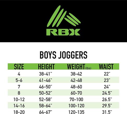 RBX Boys' Sweatpants - 4 Pack Active Tricot Warm-Up Jogger Track Pants (Size: 4-20), Size 5/6, Navy/Grey/Black/Grey in Saudi Arabia
