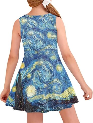 YEXIATODO Dress for Girls Beautiful Girl's Loose Casual Holiday Midi Dress in Saudi Arabia