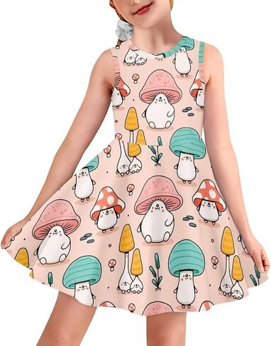 YEXIATODO Dress for Girls Beautiful Girl's Loose Casual Holiday Midi Dress in Saudi Arabia