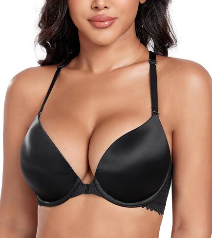 DotVol Women's Front Closure Push Up Convertible Bohemian Back Underwire Everyday Bra in Saudi Arabia
