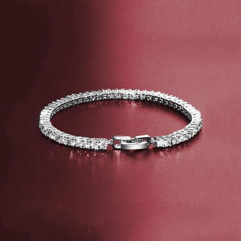 Savlano 14K Gold Plated Cubic Zirconia 3MM Square Princess Cut Classic Tennis 7.5 in Bracelet For Women in Saudi Arabia