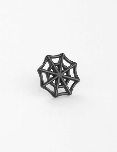 FANSING Spider Web Threadless Push Pin Labret Studs Surgical Steel Halloween Piercing Jewelry 20g to 16g / 5mm to 10mm Silver/Black/Gold in Saudi Arabia