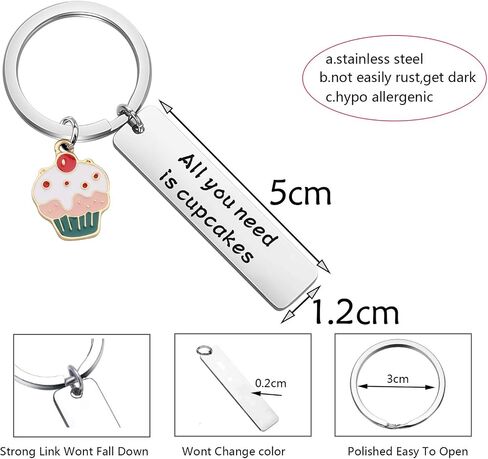 TGBJE Cupcake Lover Gift Cake Baker's Gift Dessert Lover Gift Bakery Gift Baking Gift Chef Gift Cooking Gift (cupcakes keychain) in Saudi Arabia