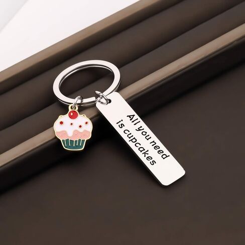 TGBJE Cupcake Lover Gift Cake Baker's Gift Dessert Lover Gift Bakery Gift Baking Gift Chef Gift Cooking Gift (cupcakes keychain) in Saudi Arabia